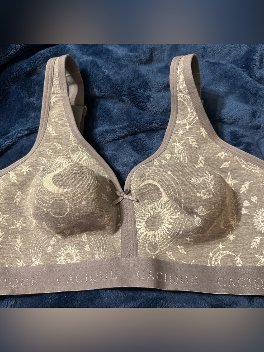 Cacique Gray Celestial Wireless Cotton Bra